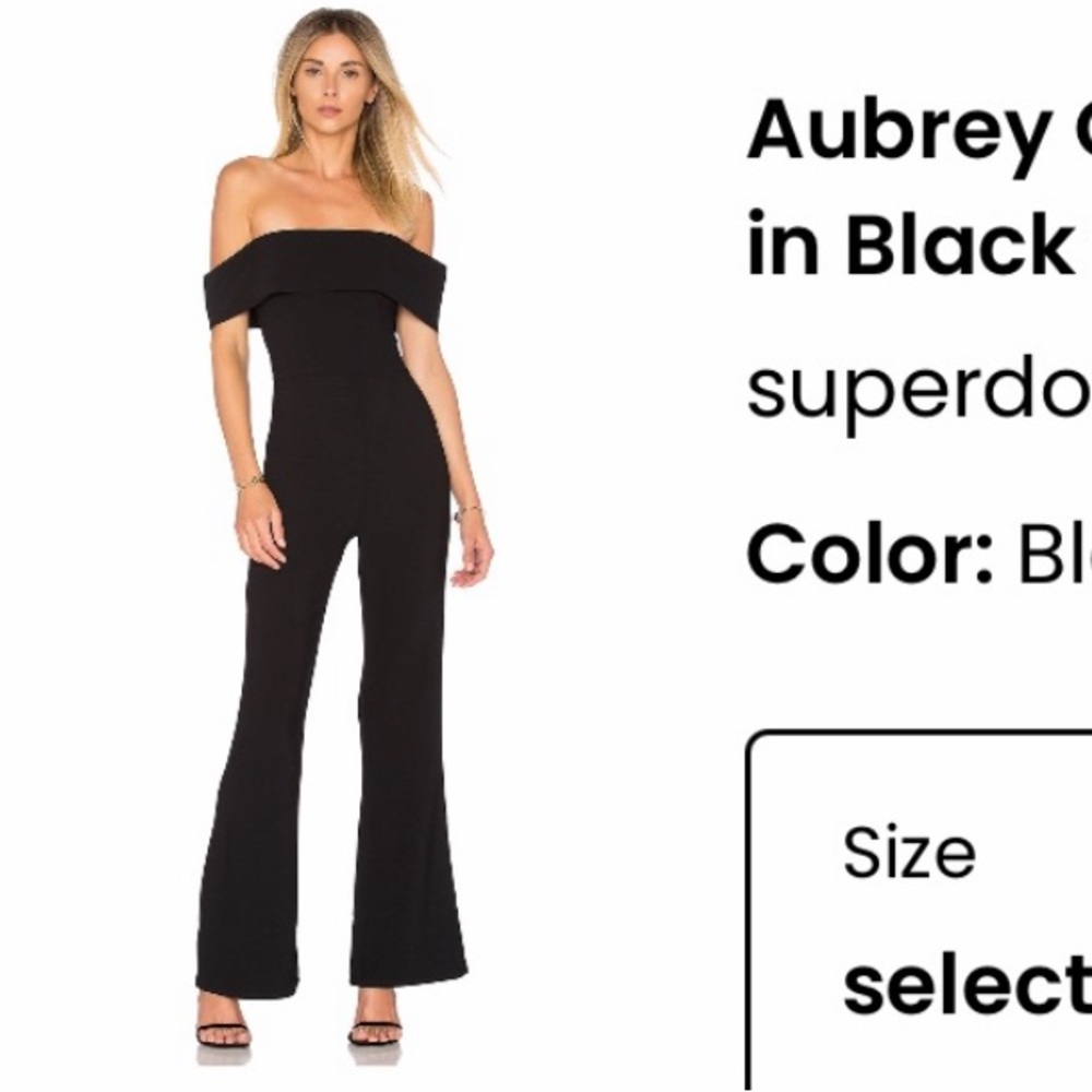 Superdown women's Black off the shoulder Jumpsuit